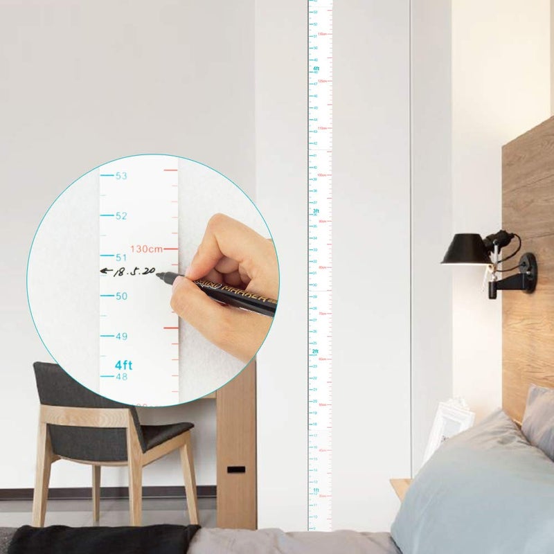 kolymax Growth Chart for Kids Height Chart Ruler Wall Decor for Measuring Kids Boys Girls, White (Large 83''x1.97'') - Image 5
